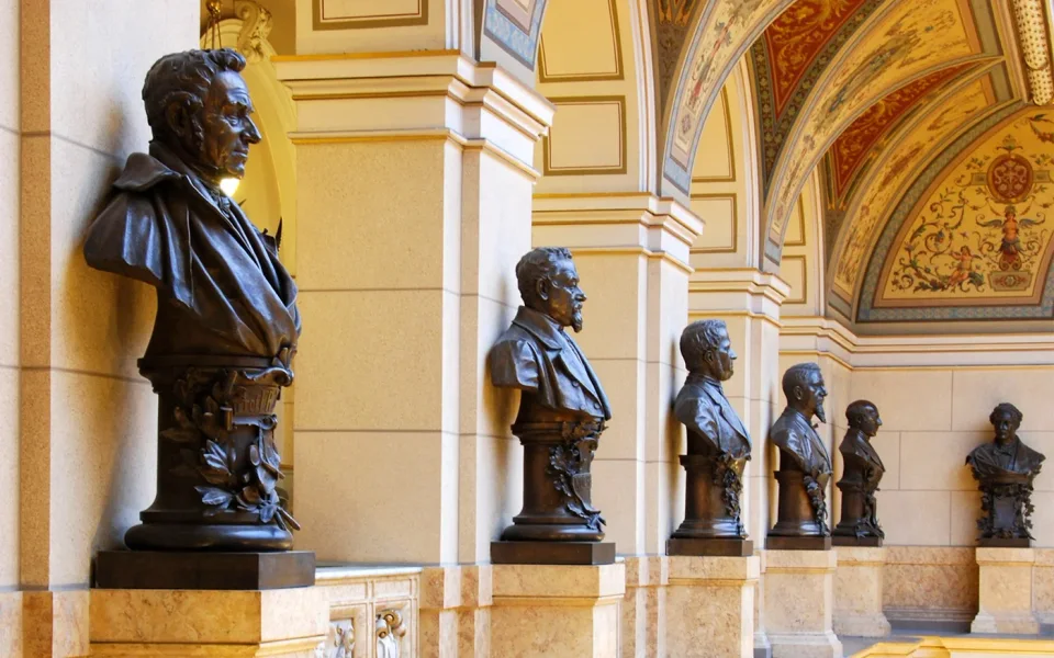 Gallery of busts at Prague’s National Museum